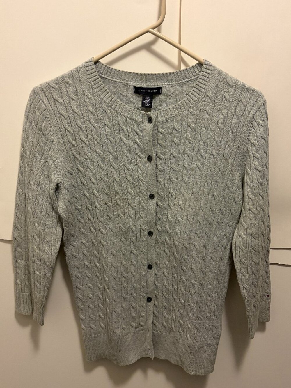 Tommy Hilfiger Women Grey Cotton Cardigan